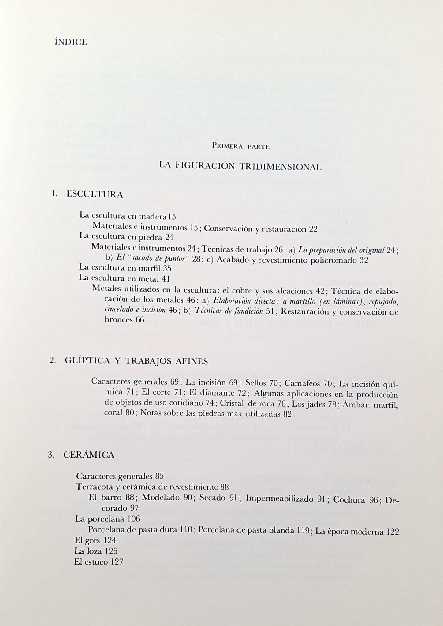 Maltese — Las técnicas artísticas, índice 1