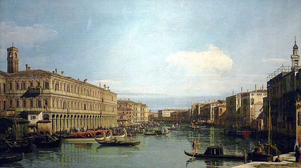 Canaletto — Vista del Gran Canal — precisión documental extraordinaria — cámara oscura