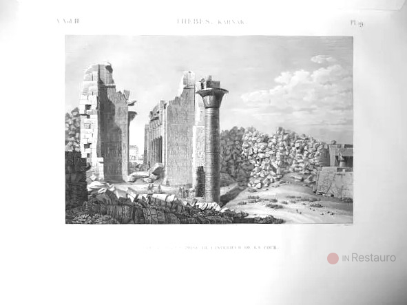 Description de l'Égypte — grabado del templo de Karnak — documentación napoleónica de Egipto
