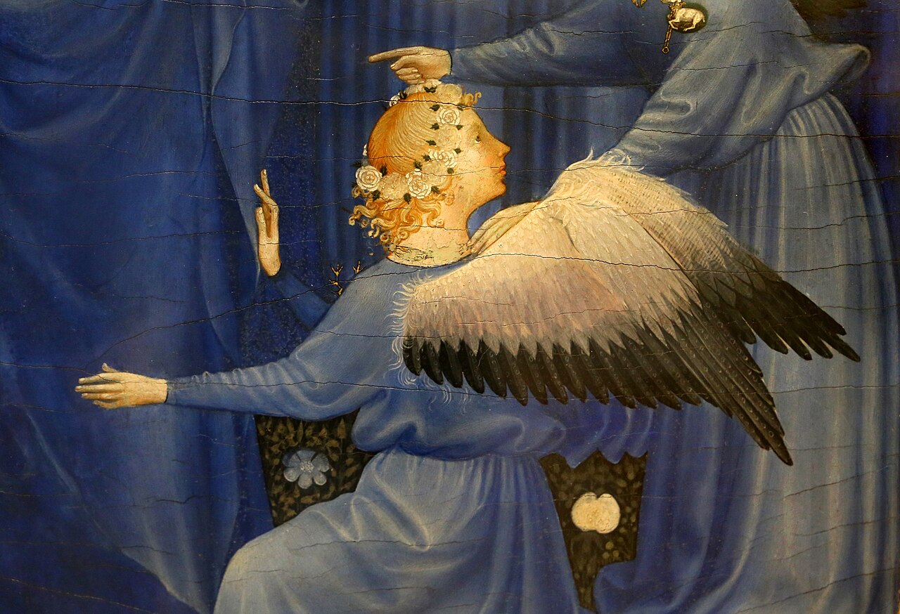Anónimo, inglés o francés, díptico de Wilton, ca. 1395-99 06 Virgen con el Niño y 11 ángeles