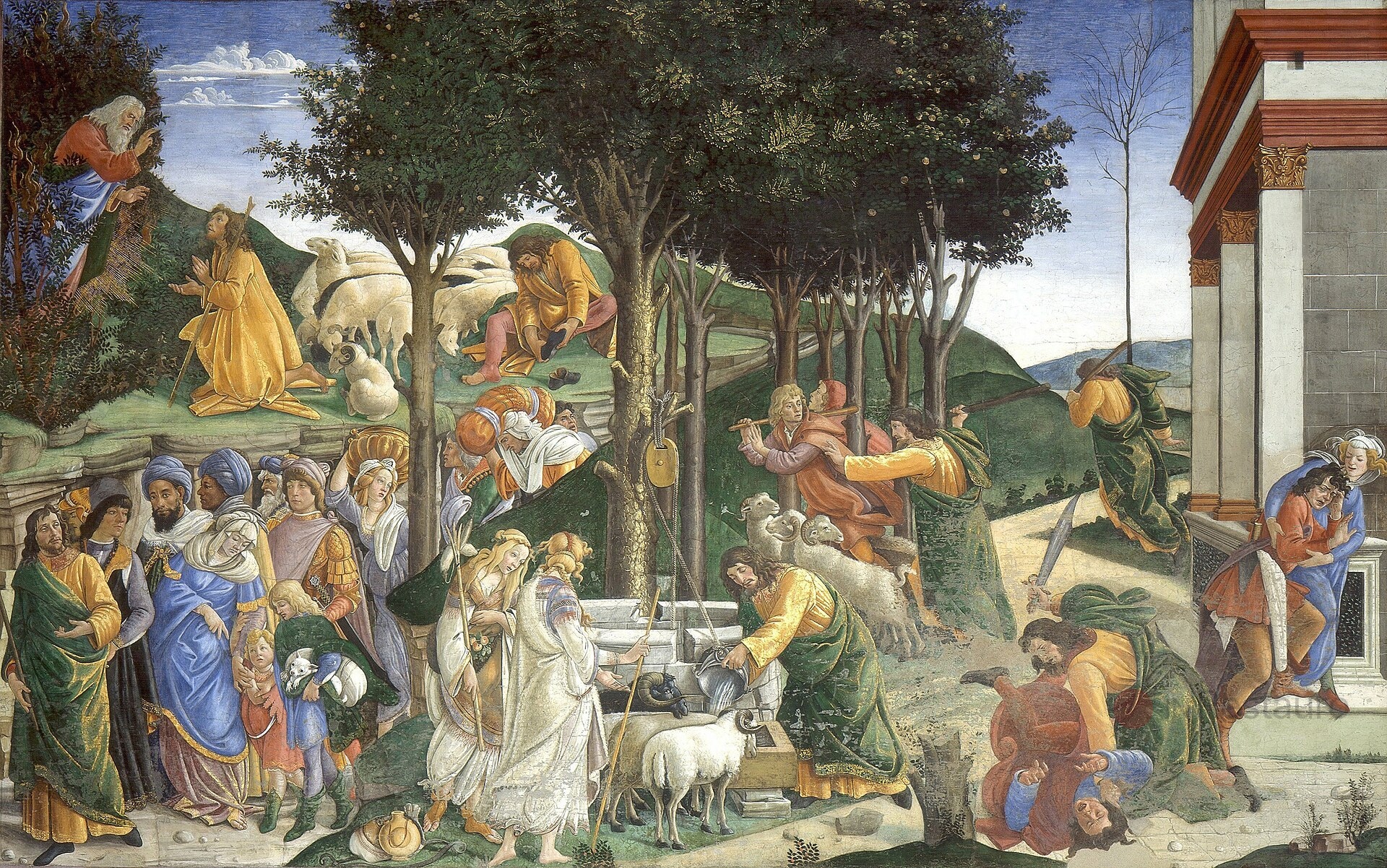 Pruebas de Moisés · Botticelli