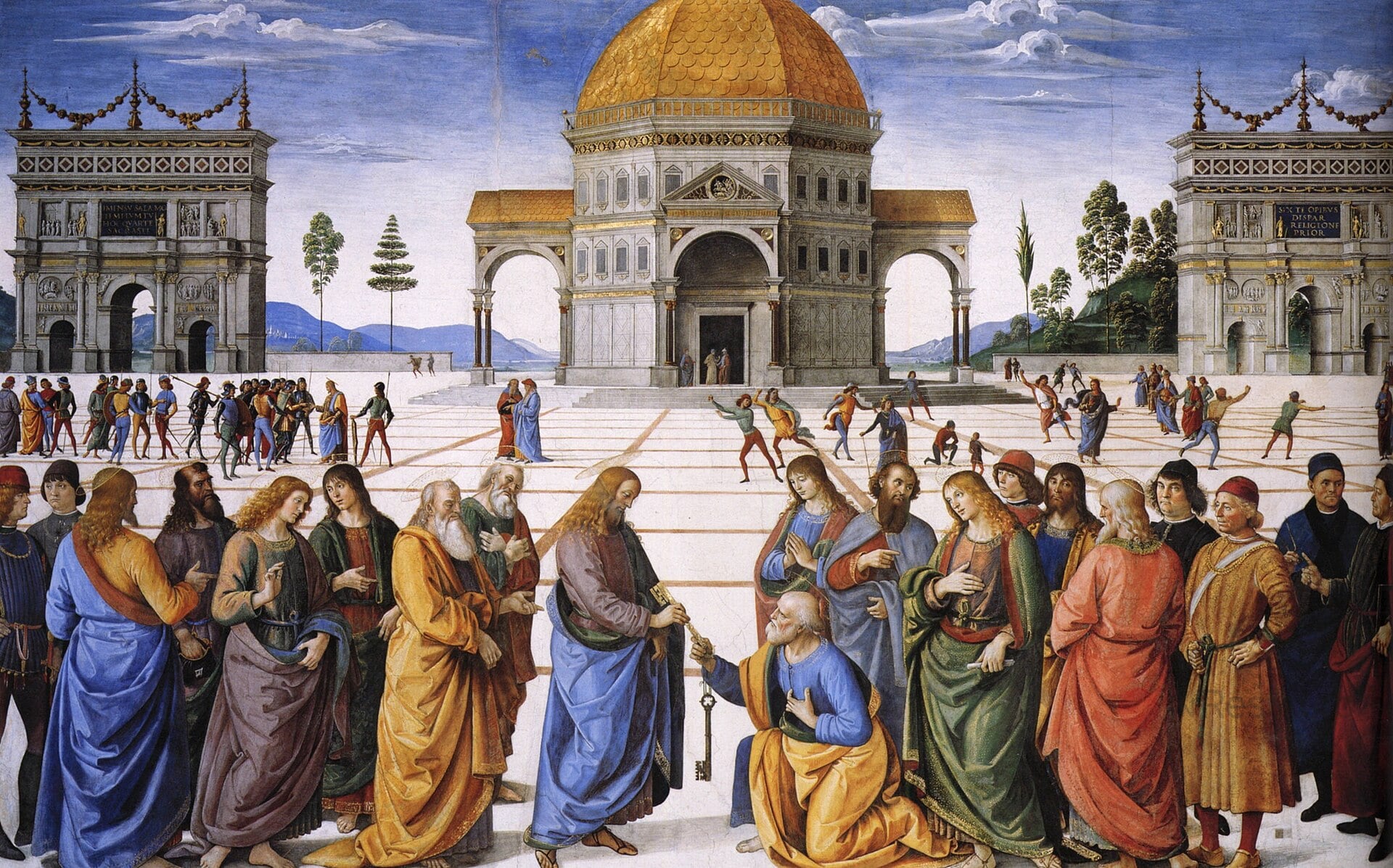 Entrega de las llaves a San Pedro · Perugino