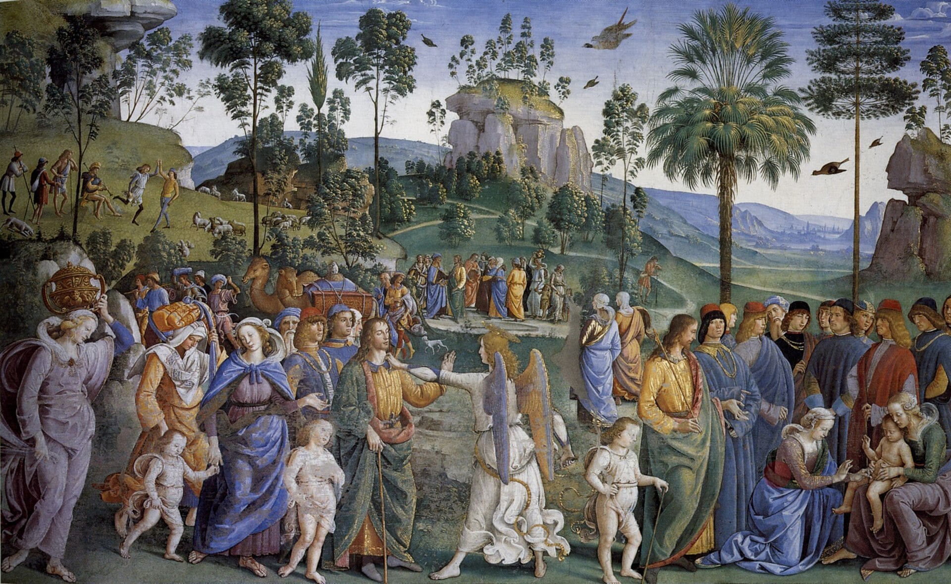 Vuelta de Moisés a Egipto y circuncisión de Eliezer · Perugino