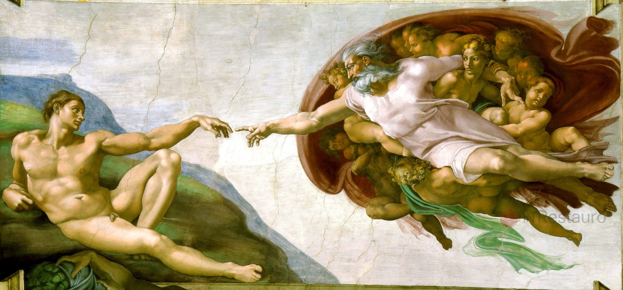 La Creación de Adán tras la restauración
