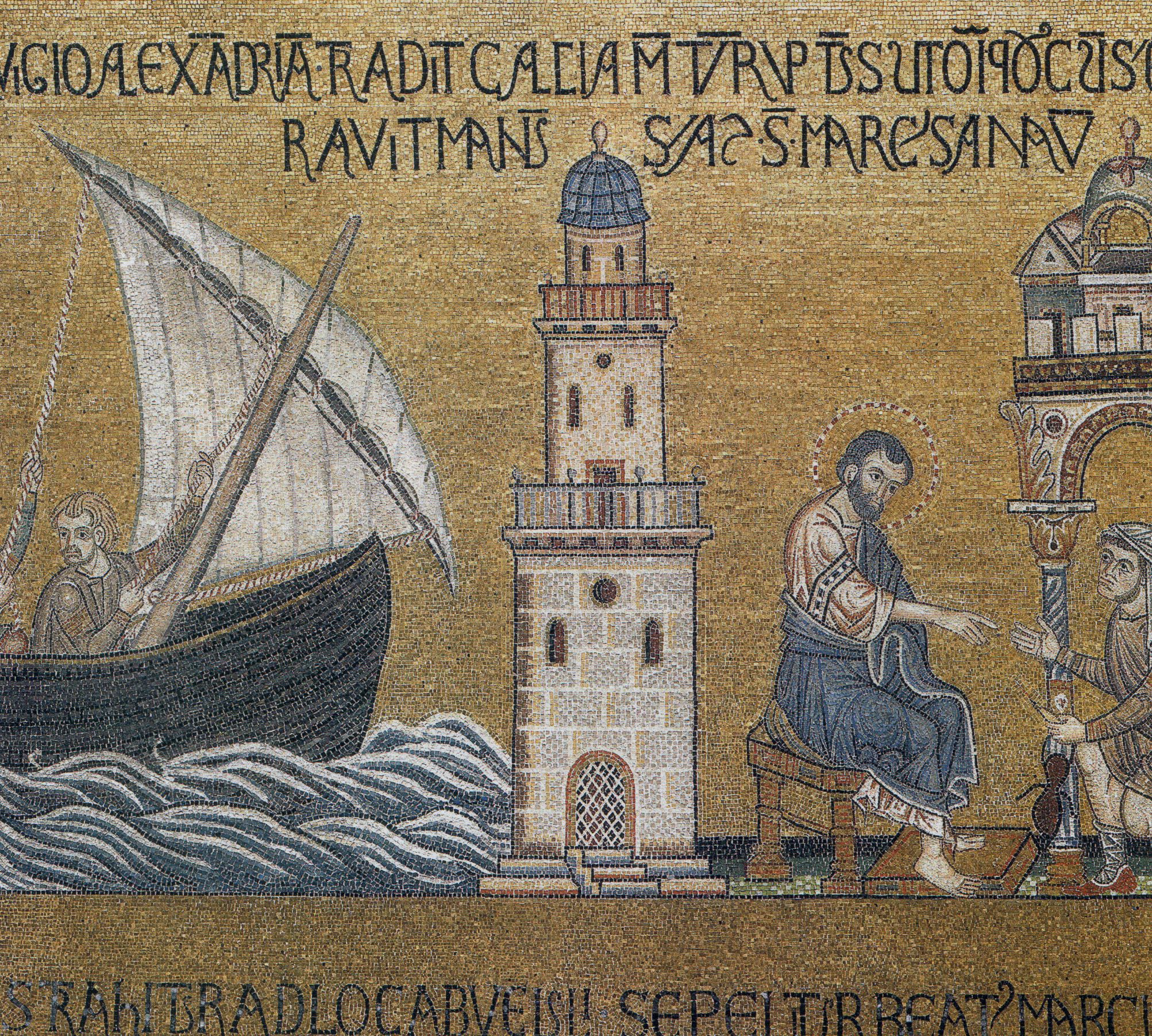 Mosaico de San Marcos con vista de Alejandría