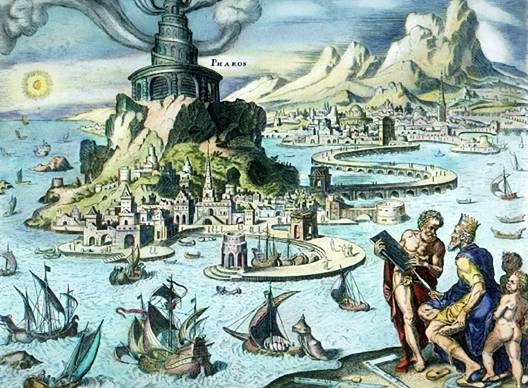 Faro de Alejandría, grabado de Maarten van Heemskerck, 1572